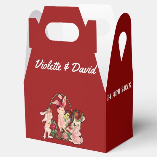 イースターブランシュ フローラルクラウン ウサギ ファミリー 水彩画 フェイバーボックス (オープン)