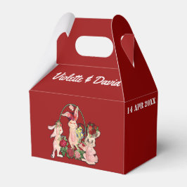 イースターブランシュ フローラルクラウン ウサギ ファミリー 水彩画 フェイバーボックス