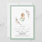 イースターブランチかわいいバニー 招待状 (正面)