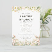 イースターブランチかわいいパステルバニーウォーターカラーフローラ 招待状 (スタンド正面)