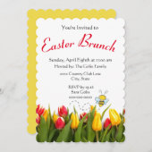 イースターブランチとレッドチューリップホリデイ招待状 案内状 (正面/裏面)