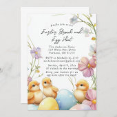 イースターブランチと卵狩りの招待 招待状 (正面/裏面)