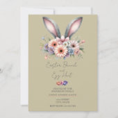 イースターブランチと卵狩りバニーイヤーグリーン 招待状 (正面)