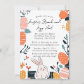 イースターブランチと卵狩りバニー招待 招待状 (正面)