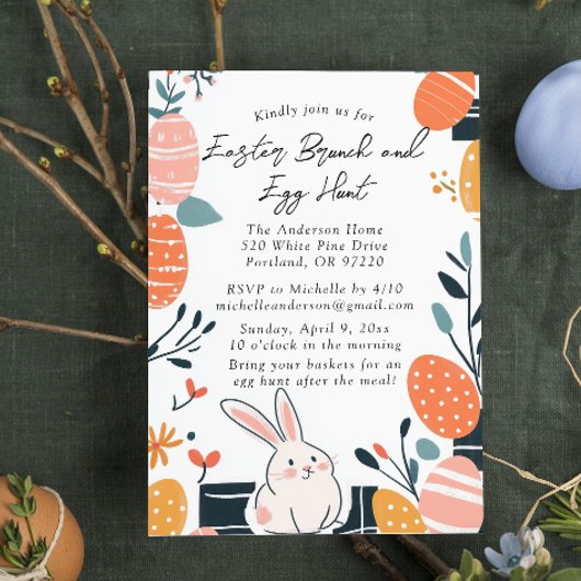 イースターブランチと卵狩りバニー招待 招待状