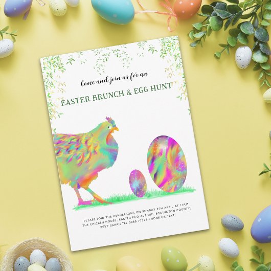 イースターブランチと卵狩りパーティー水色 チラシ