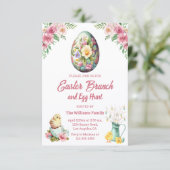 イースターブランチと卵狩り、ピンクのフローラ鶏 招待状 (スタンド正面)