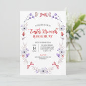 イースターブランチと卵狩り、紫の白フローラ 招待状 (スタンド正面)