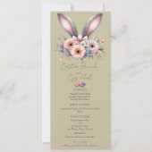 イースターブランチのメニューかわいいフローラバニーラビット耳 招待状 (正面)