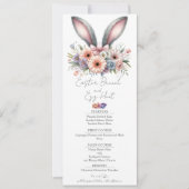 イースターブランチのメニューかわいいフローラバニーラビット耳 招待状 (正面)