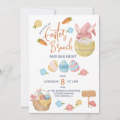 イースターブランチの卵の小人ウォーターカラー 招待状 (正面)