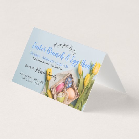 イースターブランチの卵の狩りのイースターブランチの招待状 (正面)
