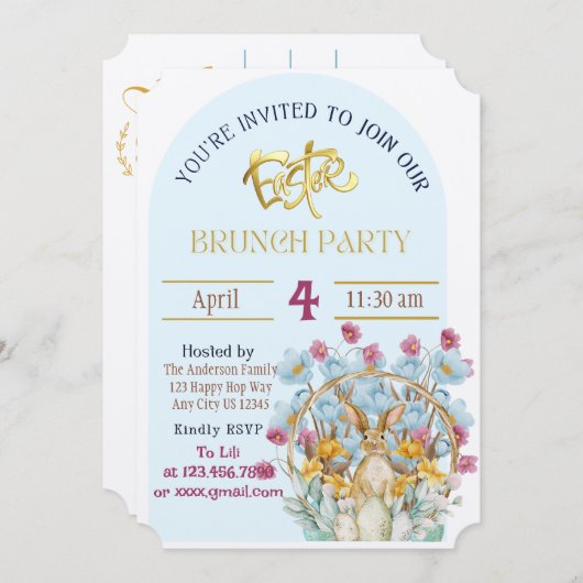 イースターブランチの招待 招待状 (正面/裏面)