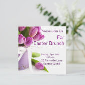 イースターブランチの正方形5.25" x 5.25"招待状 招待状 (スタンド正面)