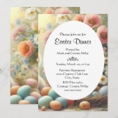 イースターブランチの花の淡い色合い 招待状 (正面/裏面)