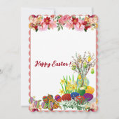 イースターブランチぶら下がった装飾卵の木フローラ 招待状 (裏面)