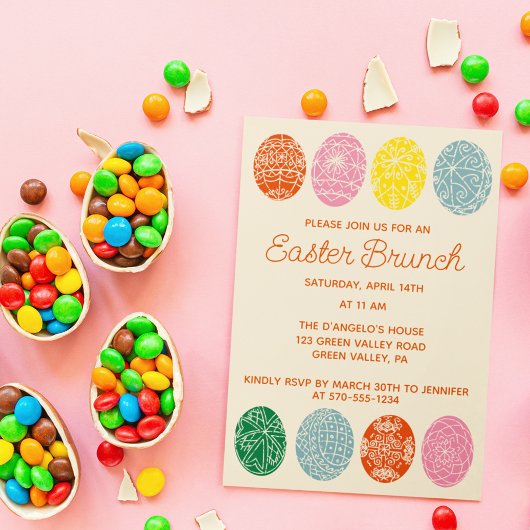 イースターブランチウクライナピサンキーエッグパーティー 招待状