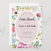 イースターブランチカラフルフローラ招待状 招待状 (正面/裏面)