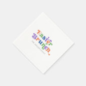 イースターブランチカラフルレトロタイポグラフィ スタンダードカクテルナプキン (角)