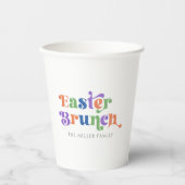 イースターブランチカラフルレトロタイポグラフィ 紙コップ (正面)