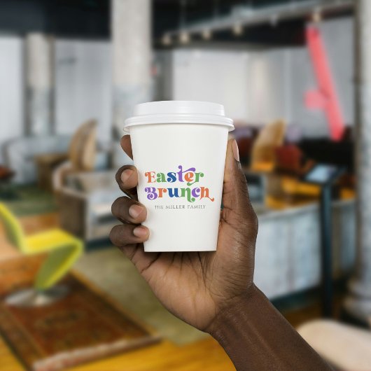 イースターブランチカラフルレトロタイポグラフィ 紙コップ