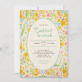 イースターブランチディッシーウォーターカラー春の花 招待状 (正面)