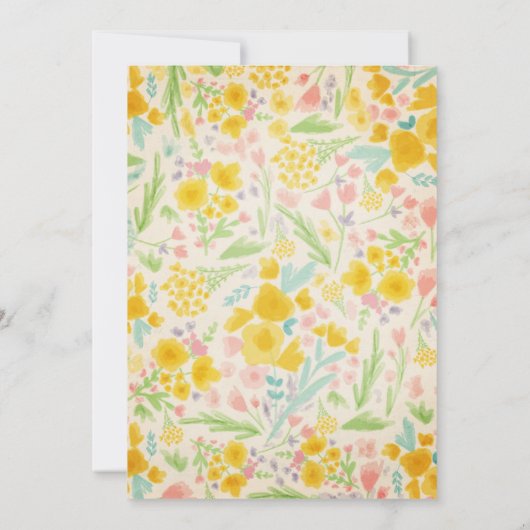 イースターブランチディッシーウォーターカラー春の花 招待状 (裏面)