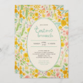 イースターブランチディッシーウォーターカラー春の花 招待状 (正面/裏面)