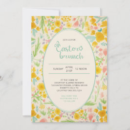 イースターブランチディッシーウォーターカラー春の花 招待状