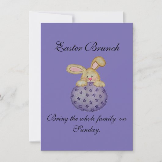 イースターブランチバニーオンエッグ招待状 招待状 (正面)