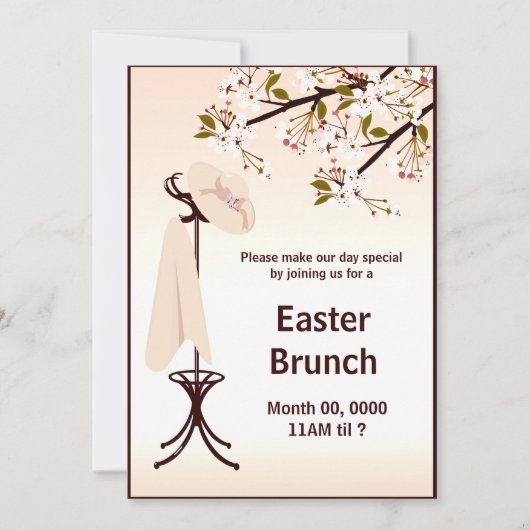 イースターブランチパーティーレディーズフローラ招待状 招待状 (正面)