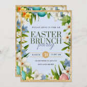 イースターブランチパーティー水彩フローラ 案内状 (正面/裏面)