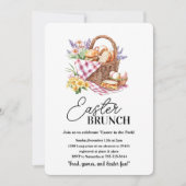 イースターブランチピクニック招待状 | バスケット 招待状 (正面)