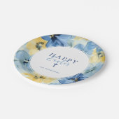 イースターブランチホリデークリスチャンクロスフローラブルー ペーパープレート (アングル)