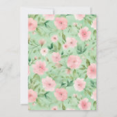 イースターブランチ写真パステルピンク&グリーン花模様 招待状 (裏面)