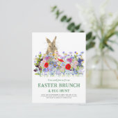 イースターブランチ卵狩りかわいいバニーフローラ インビテーションポストカード (スタンド正面)
