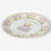 イースターブランチ卵狩りイエローパープルバニー名 ペーパープレート (アングル)