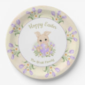 イースターブランチ卵狩りイエローパープルバニー名 ペーパープレート (正面)