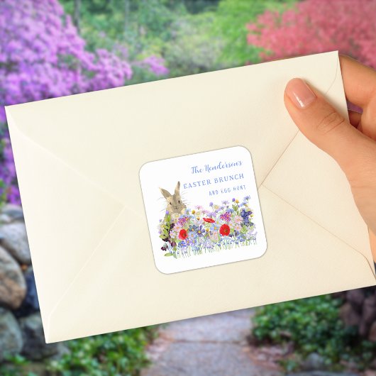 イースターブランチ卵狩りキュートバニーカスタムフローラ スクエアシール