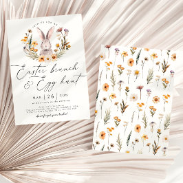 イースターブランチ卵狩りバニーワイルドフラワーフローラ 招待状