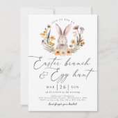 イースターブランチ卵狩りバニーワイルドフラワーフローラ 招待状 (正面)