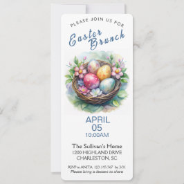イースターブランチ招待状とイースターエッグ。 招待状