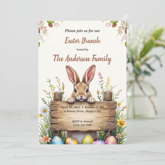 イースターブランチ招待状 招待状 (スタンド正面)