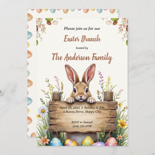 イースターブランチ招待状 招待状 (正面/裏面)