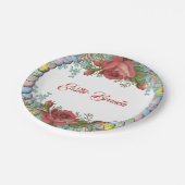 イースターブランチ素朴バラ卵リースフローラ ペーパープレート (アングル)