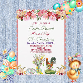 イースターブランチ装飾エッグズヘンフローラツリーかわいい 招待状