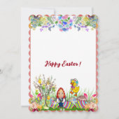 イースターブランチ装飾卵の人形ヒックツリーフローラ 招待状 (裏面)