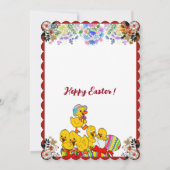 イースターブランチ装飾卵シックフローラ緑 招待状 (裏面)