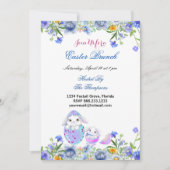 イースターブランチ装飾卵バニーフローラ 招待状 (正面)