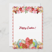 イースターブランチ装飾卵フローラ緑かわいい 招待状 (裏面)